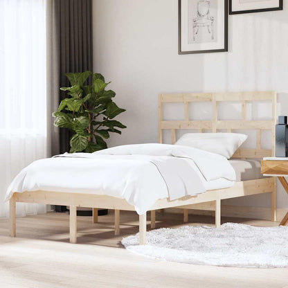 Bed Frame without Mattress Solid Wood Length 200 cm Natural 120 cm