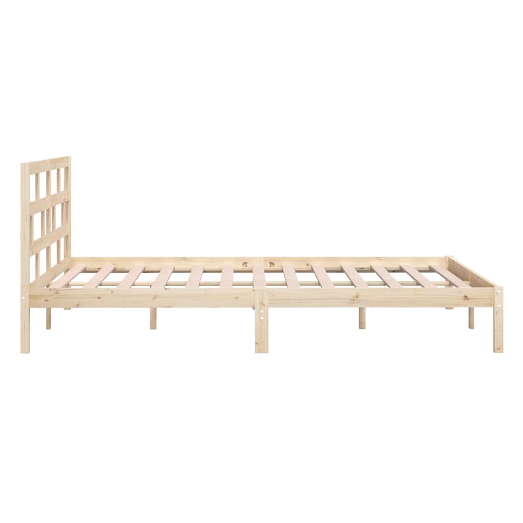 Bed Frame without Mattress Solid Wood Length 200 cm Natural 140 cm