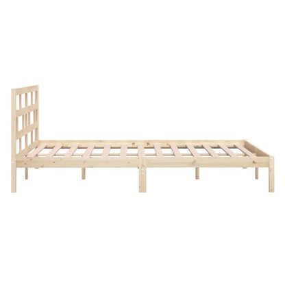 Bed Frame without Mattress Solid Wood Length 200 cm Natural 140 cm