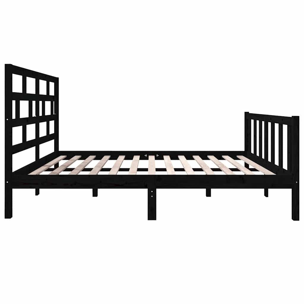 Bed Frame without Mattress Solid Wood Length 190 cm 135 cm