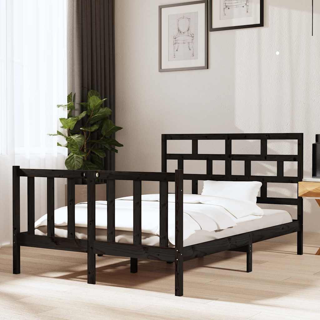 Bed Frame without Mattress Solid Wood Length 190 cm 135 cm