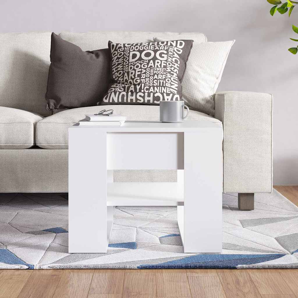Coffee Table 55,5x55x45 cm Engineered Wood White