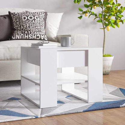 Coffee Table 55,5x55x45 cm Engineered Wood White