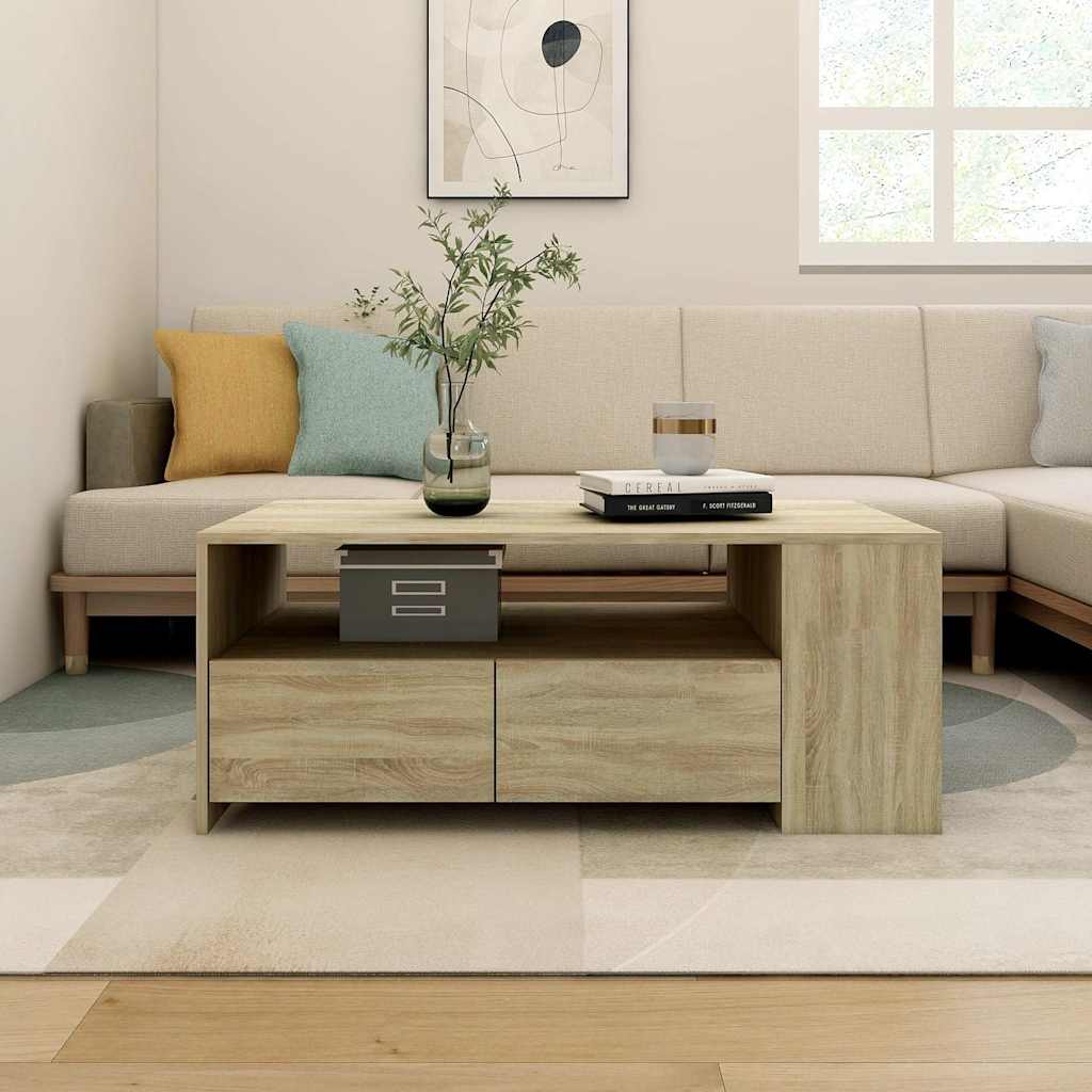 Coffee Table 102x55x42 cm Engineered Wood Sonoma oak