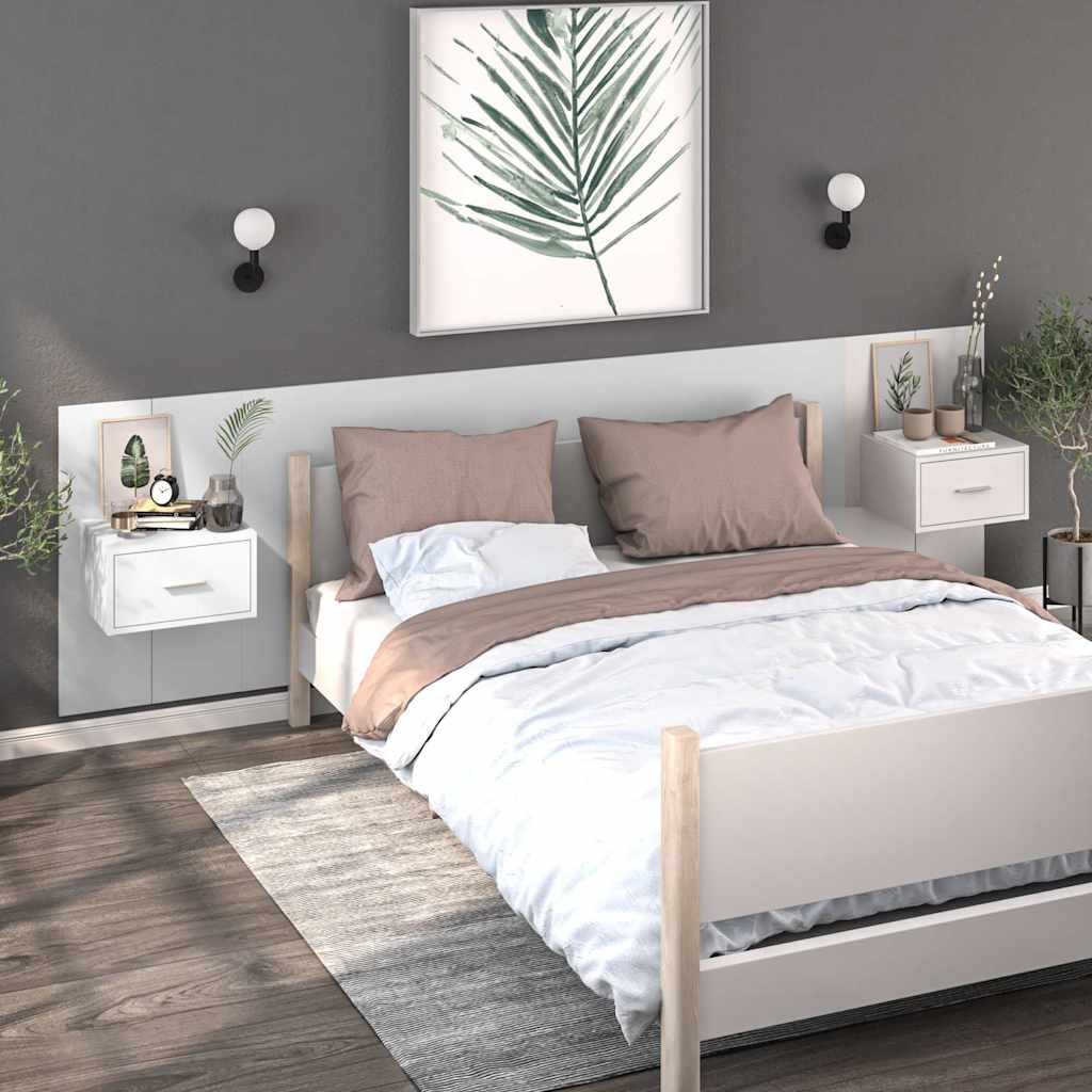 Wall-mounted Bedside Cabinets White