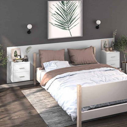 Wall-mounted Bedside Cabinet White