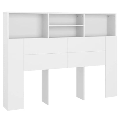 Headboard Cabinet 140x19x103.5 cm White