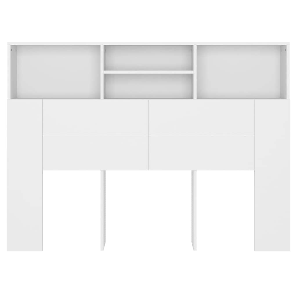 Headboard Cabinet 140x19x103.5 cm White
