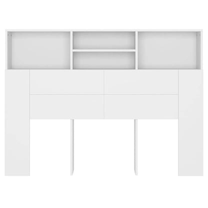 Headboard Cabinet 140x19x103.5 cm White