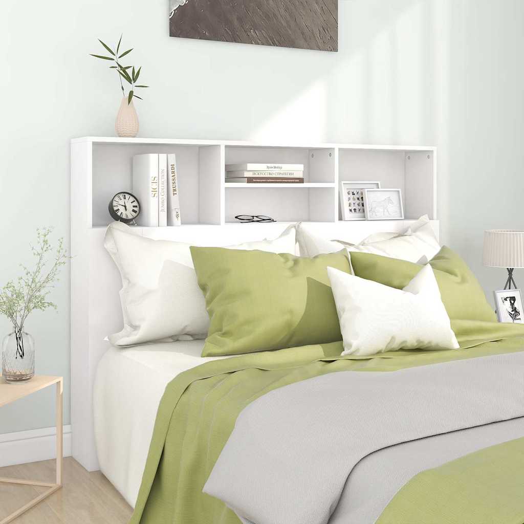 Headboard Cabinet 140x19x103.5 cm White