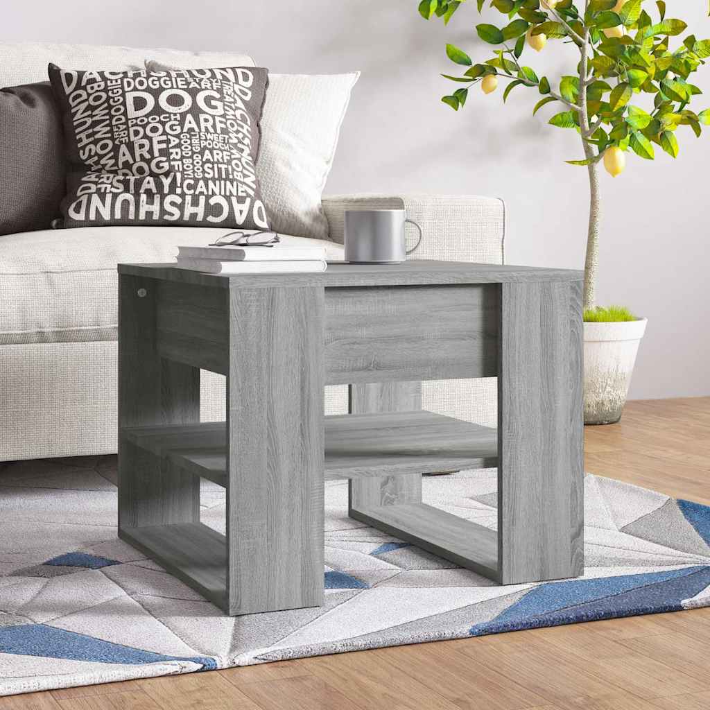 Coffee Table 55,5x55x45 cm Engineered Wood Grey sonoma