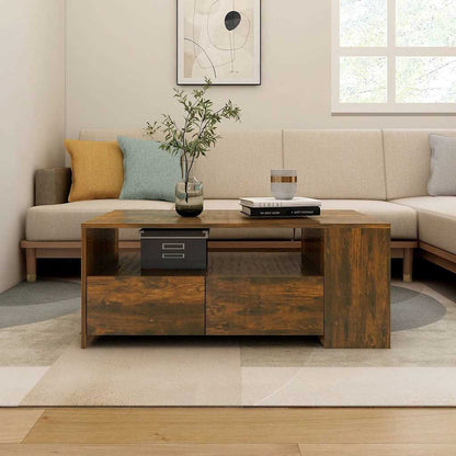 Coffee Table 102x55x42 cm Engineered Wood Smoked oak