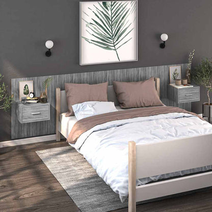 Wall-mounted Bedside Cabinets Grey sonoma