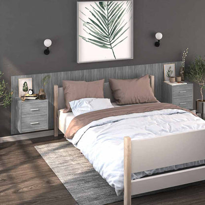 Wall-mounted Bedside Cabinet Grey sonoma