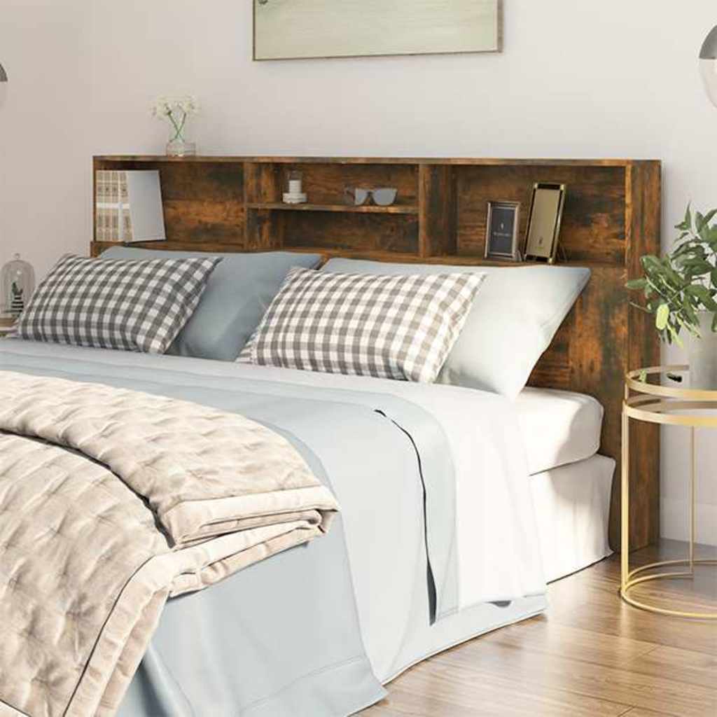 Headboard Cabinet 200x19x103.5 cm Smoked oak