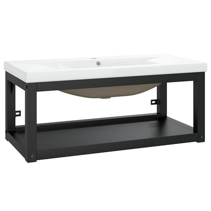Bathroom Washbasin Frame with Built-in Basin Iron 79 x 38 x 31 cm