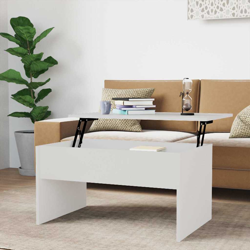 Coffee Table 80x50,5x41,5 cm Engineered Wood High gloss white 80 x 50 x 41.5 cm