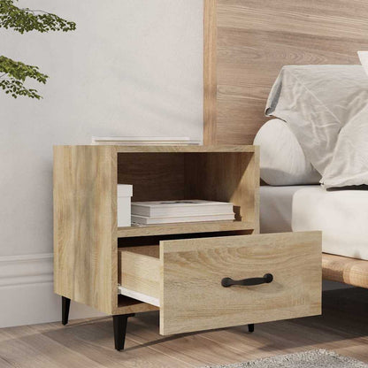 Bedside Cabinets Engineered Wood Sonoma oak 1