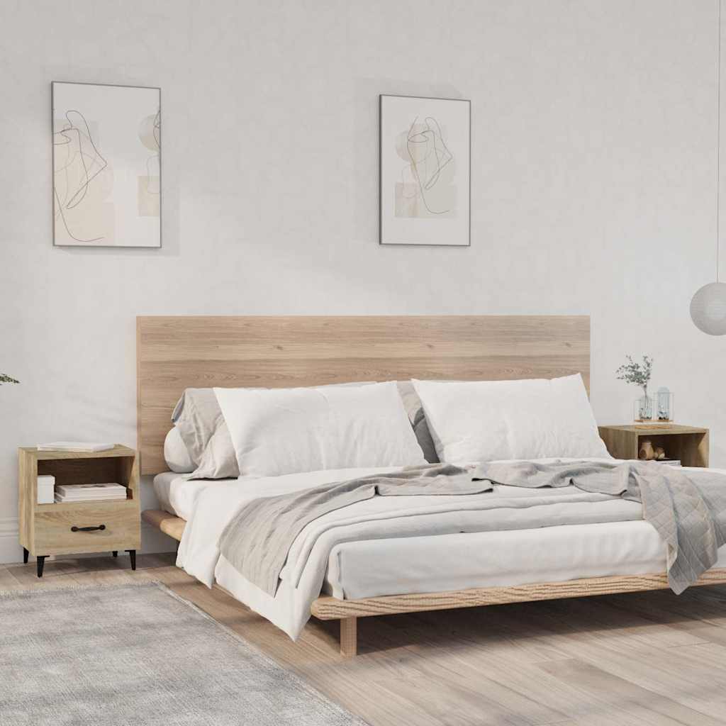 Bedside Cabinets Engineered Wood Sonoma oak 2