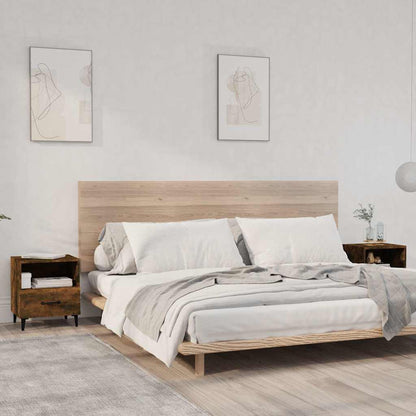 Bedside Cabinets Engineered Wood Smoked oak 2