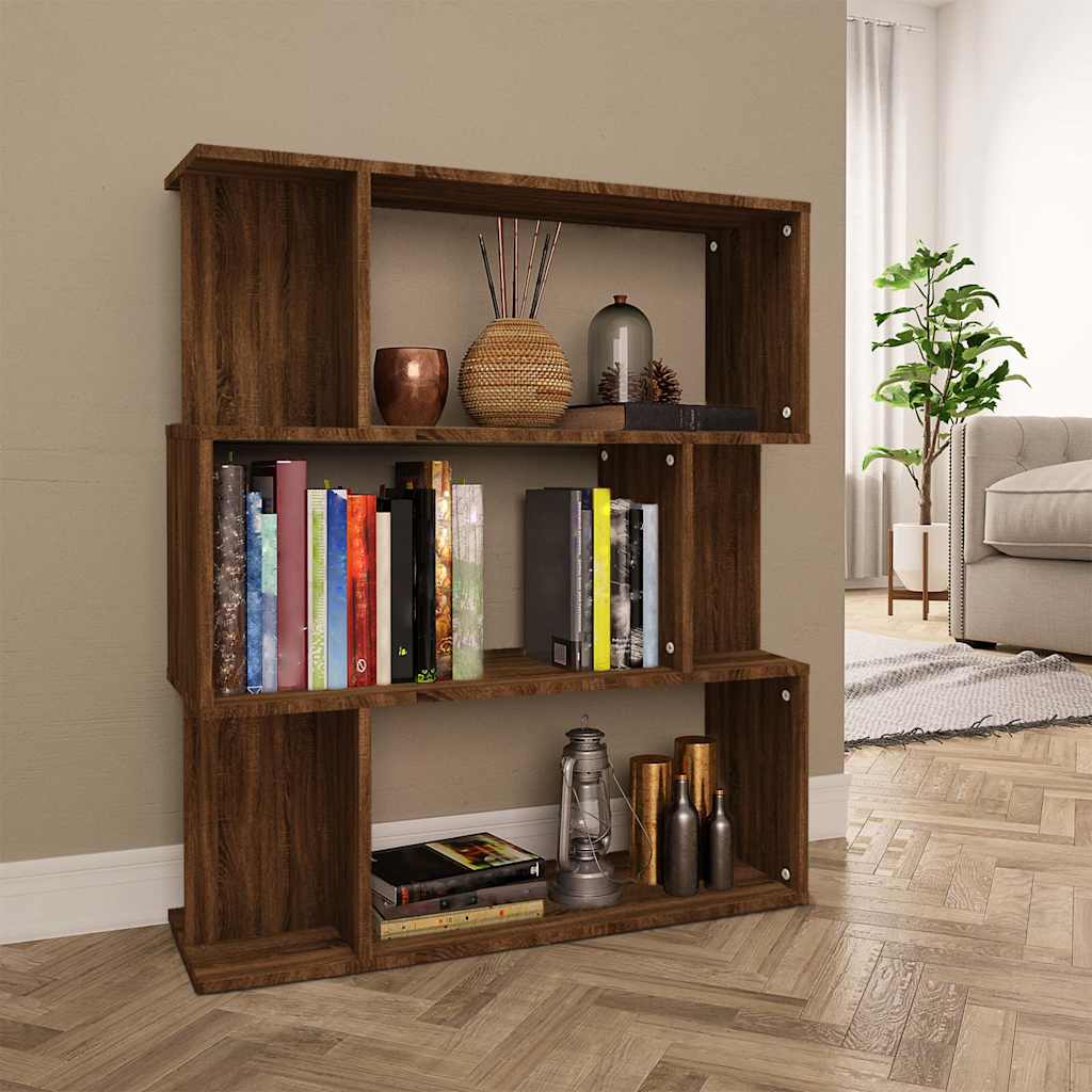 Book Cabinet/Room Divider 80x24x96cm Engineered Wood Brown oak