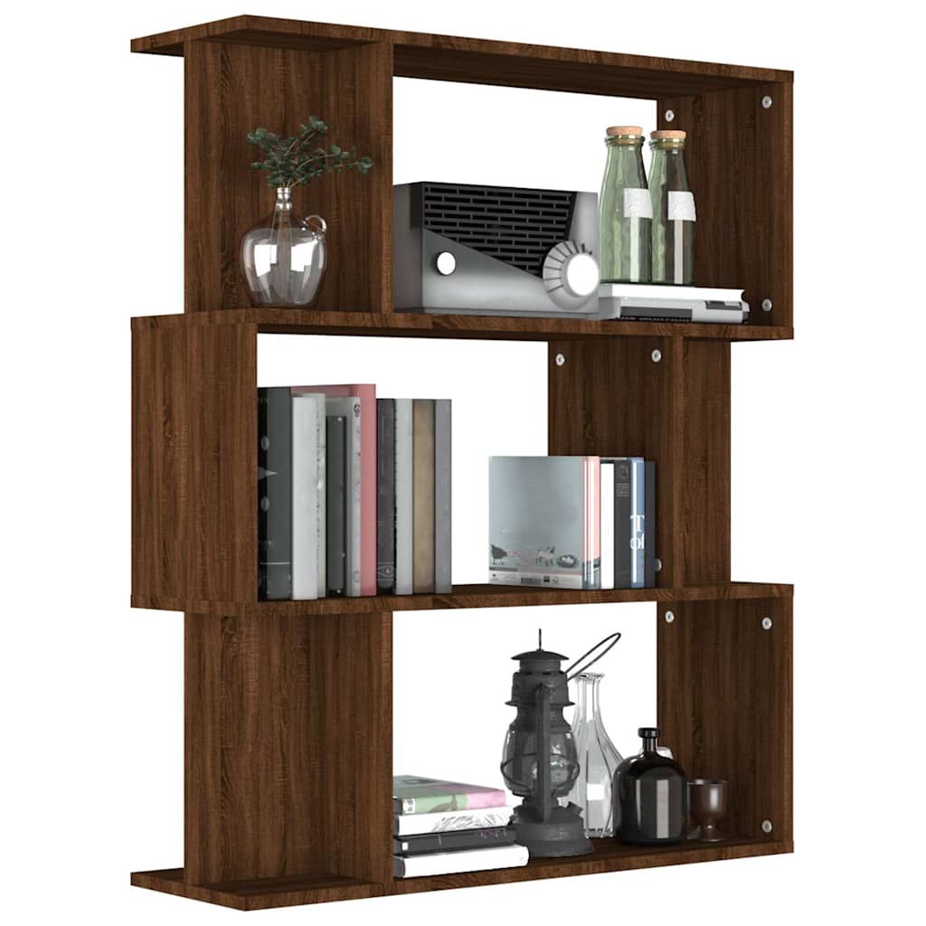 Book Cabinet/Room Divider 80x24x96cm Engineered Wood Brown oak