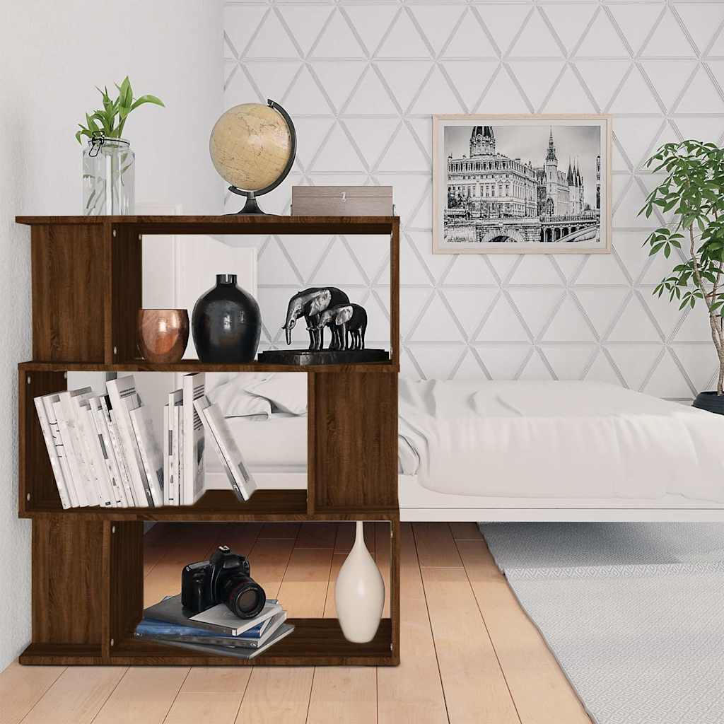 Book Cabinet/Room Divider 80x24x96cm Engineered Wood Brown oak