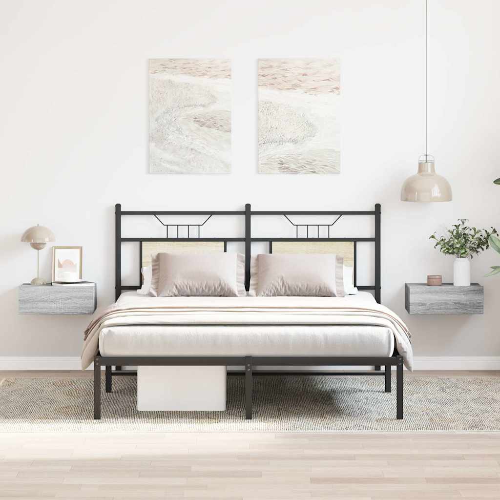 Floating Nightstands 40x30x15 cm Engineered Wood 2 pcs Grey sonoma