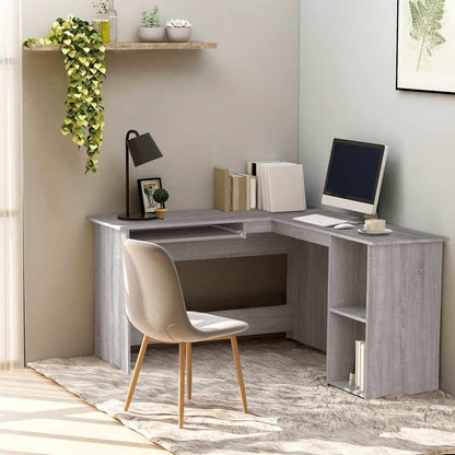L-Shaped Corner Desk 120x140x75 cm Engineered Wood Grey sonoma