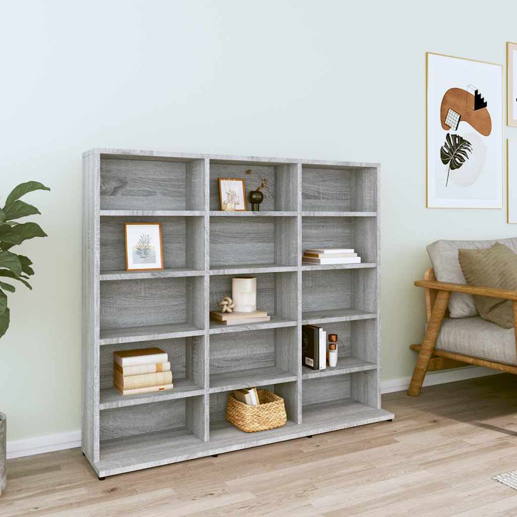 CD Cabinet 100x23x89.5 cm Engineered Wood Grey sonoma