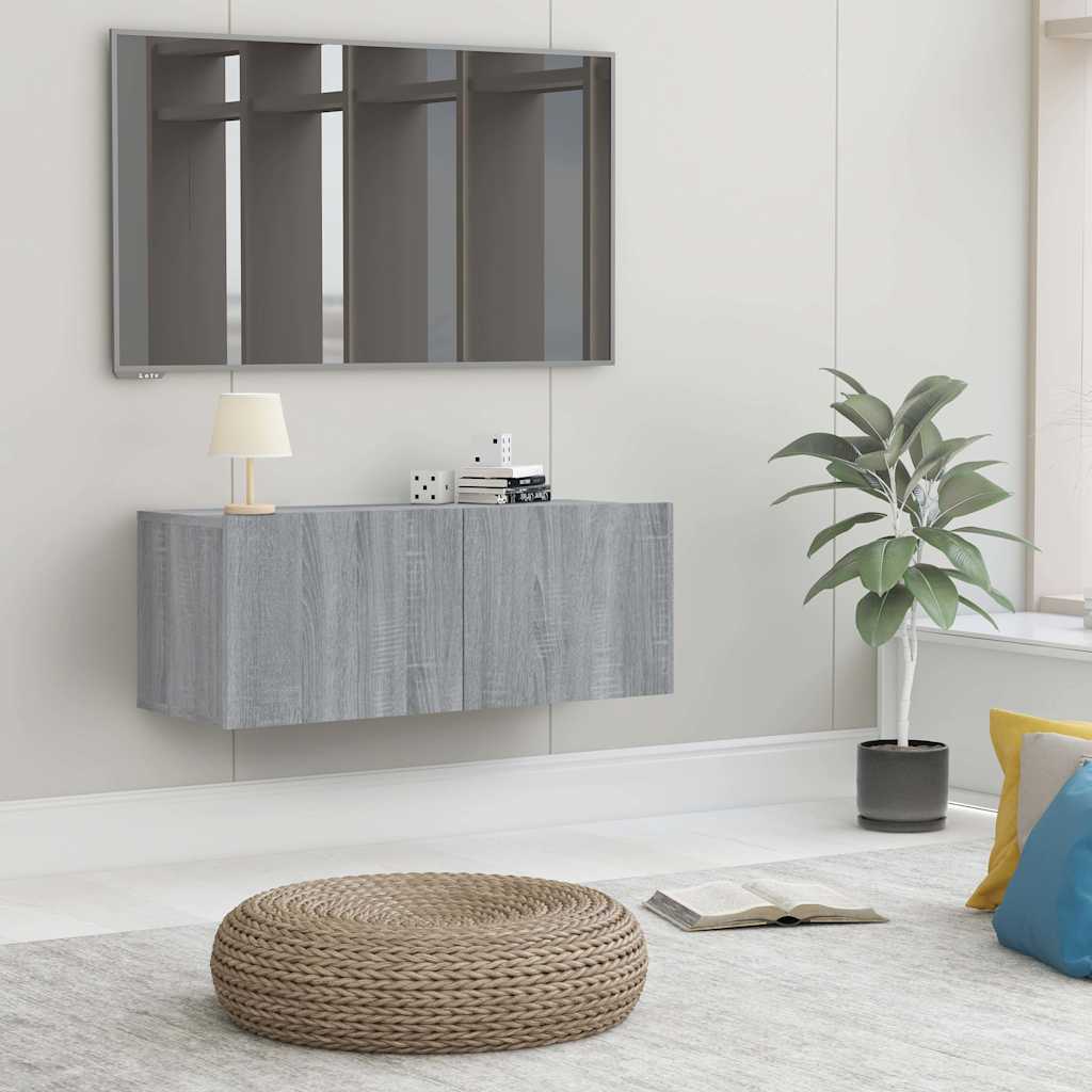 TV Cabinet Set 80x30x30 cm Engineered Wood Grey sonoma 1