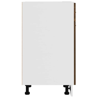 Hanging Glass Cabinet "Lyon" 60x31x60 cm Brown Oak 1x bottom cabinet (1 door 1 drawer) 30 cm