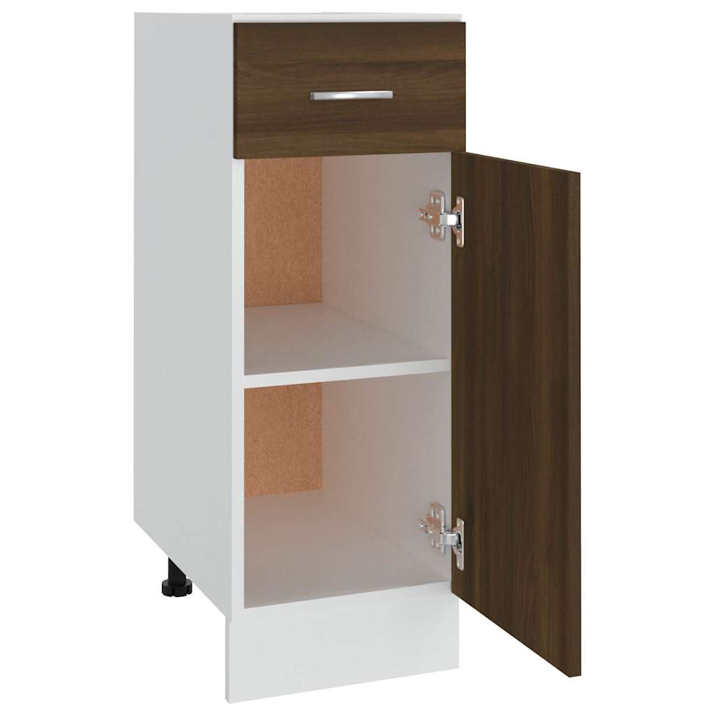 Hanging Glass Cabinet "Lyon" 60x31x60 cm Brown Oak 1x bottom cabinet (1 door 1 drawer) 30 cm
