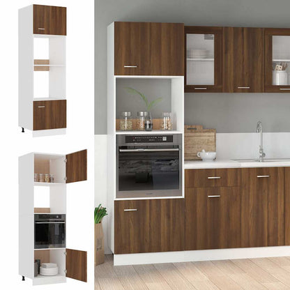 Hanging Glass Cabinet "Lyon" 60x31x60 cm Brown Oak 1x microwave cabinet 60 cm