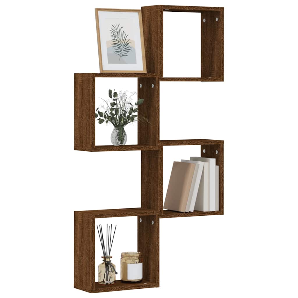 Wall Cube Shelves 30x15x30 cm 4 pcs Brown oak