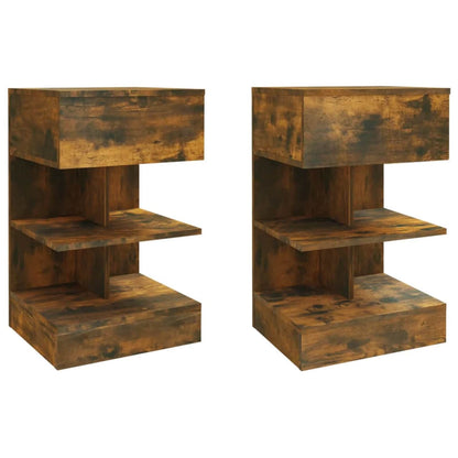 Bedside Cabinet 40x35x65 cm Engineered Wood Smoked oak 2