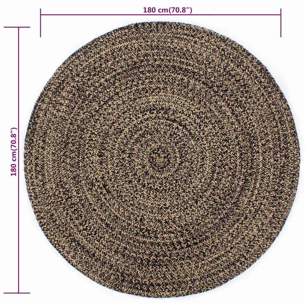 Handmade Rug Jute and Brown 180 cm
