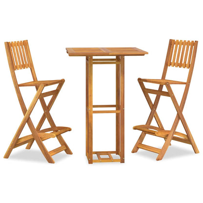 vidaXL 3 Piece Outdoor Bar Set Solid Wood Acacia 2