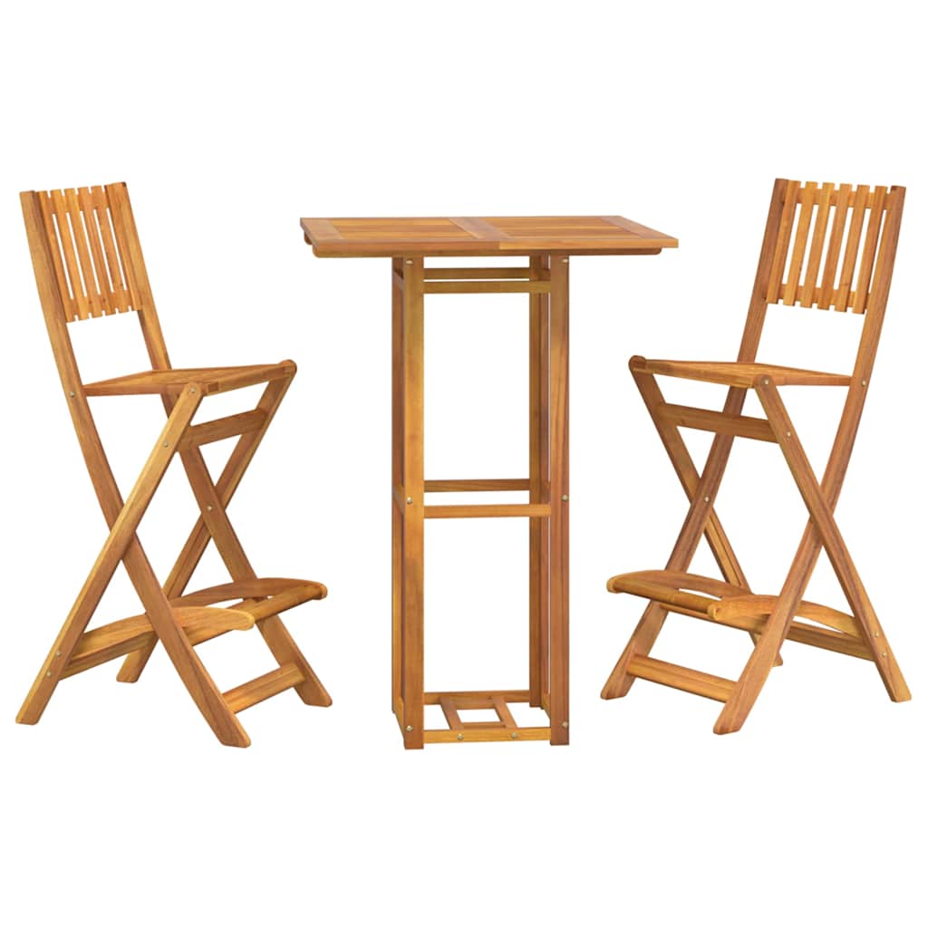 vidaXL 3 Piece Outdoor Bar Set Solid Wood Acacia 3