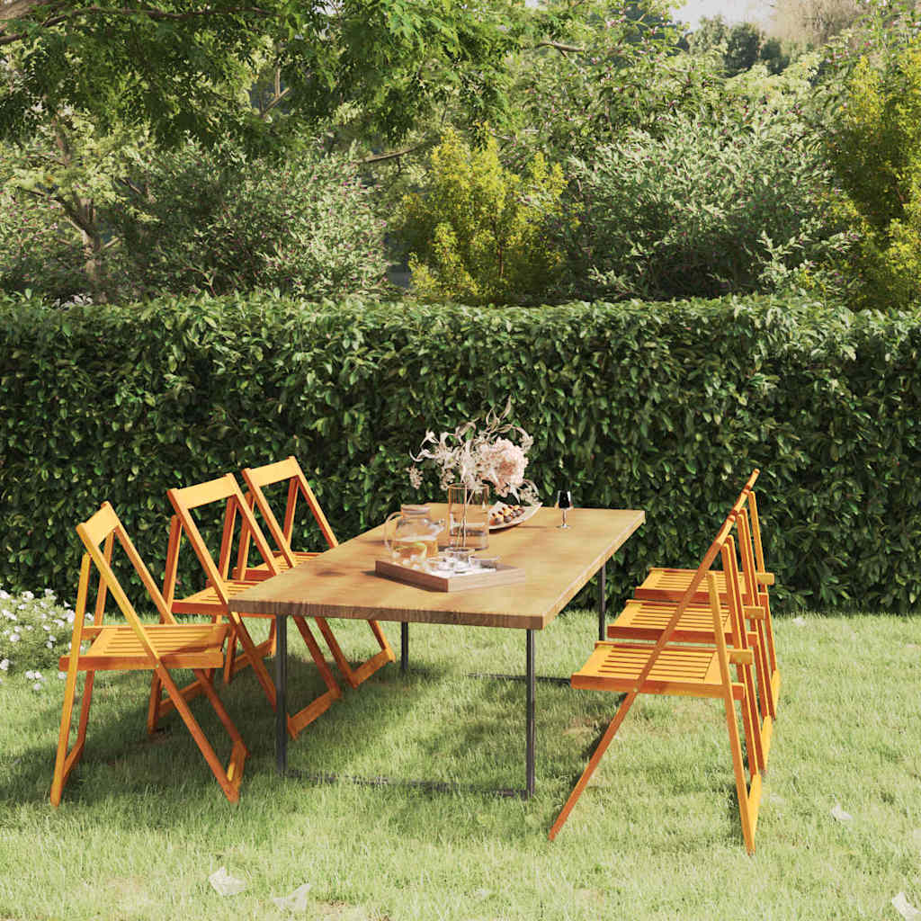 vidaXL Folding Chairs 6 pcs Solid Wood Acacia 1