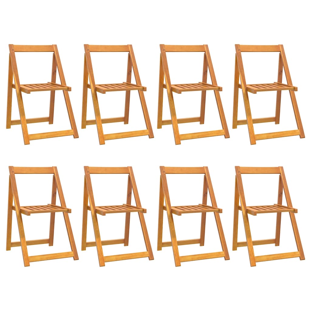 vidaXL Folding Chairs 8 pcs Solid Wood Acacia 2