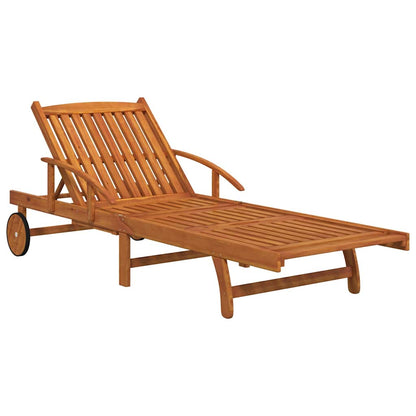 vidaXL 2 Piece Sunlounger Set with Table Solid Wood Acacia 4