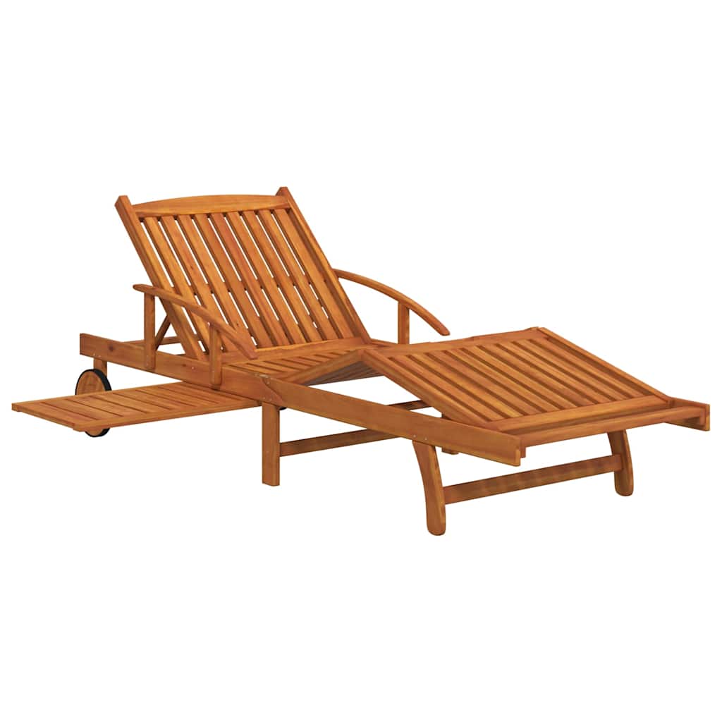 vidaXL 2 Piece Sunlounger Set with Table Solid Wood Acacia 5