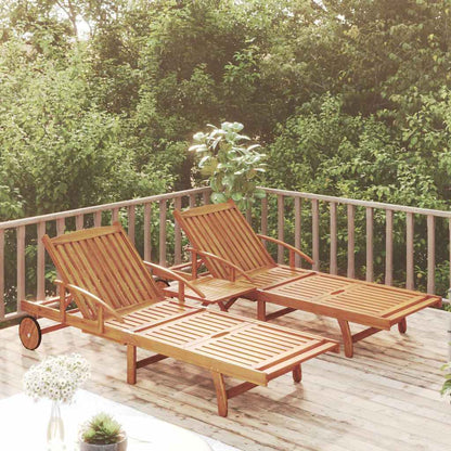 vidaXL 2 Piece Sunlounger Set with Table Solid Wood Acacia 1