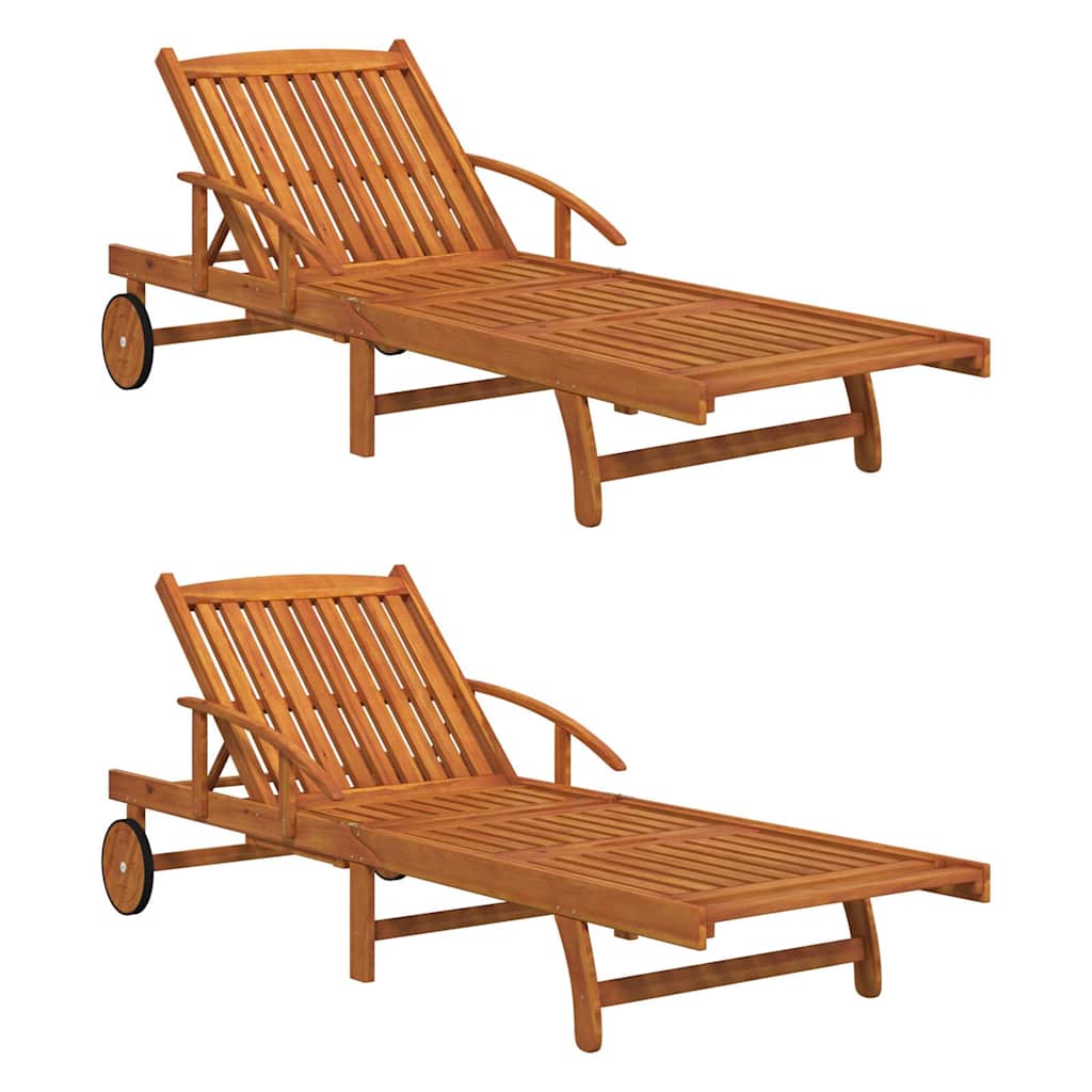 vidaXL Sun Loungers 2 pcs Solid Wood Acacia 3