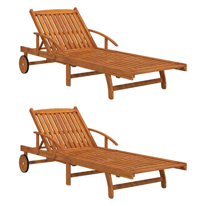 vidaXL Sun Loungers 2 pcs Solid Wood Acacia 3