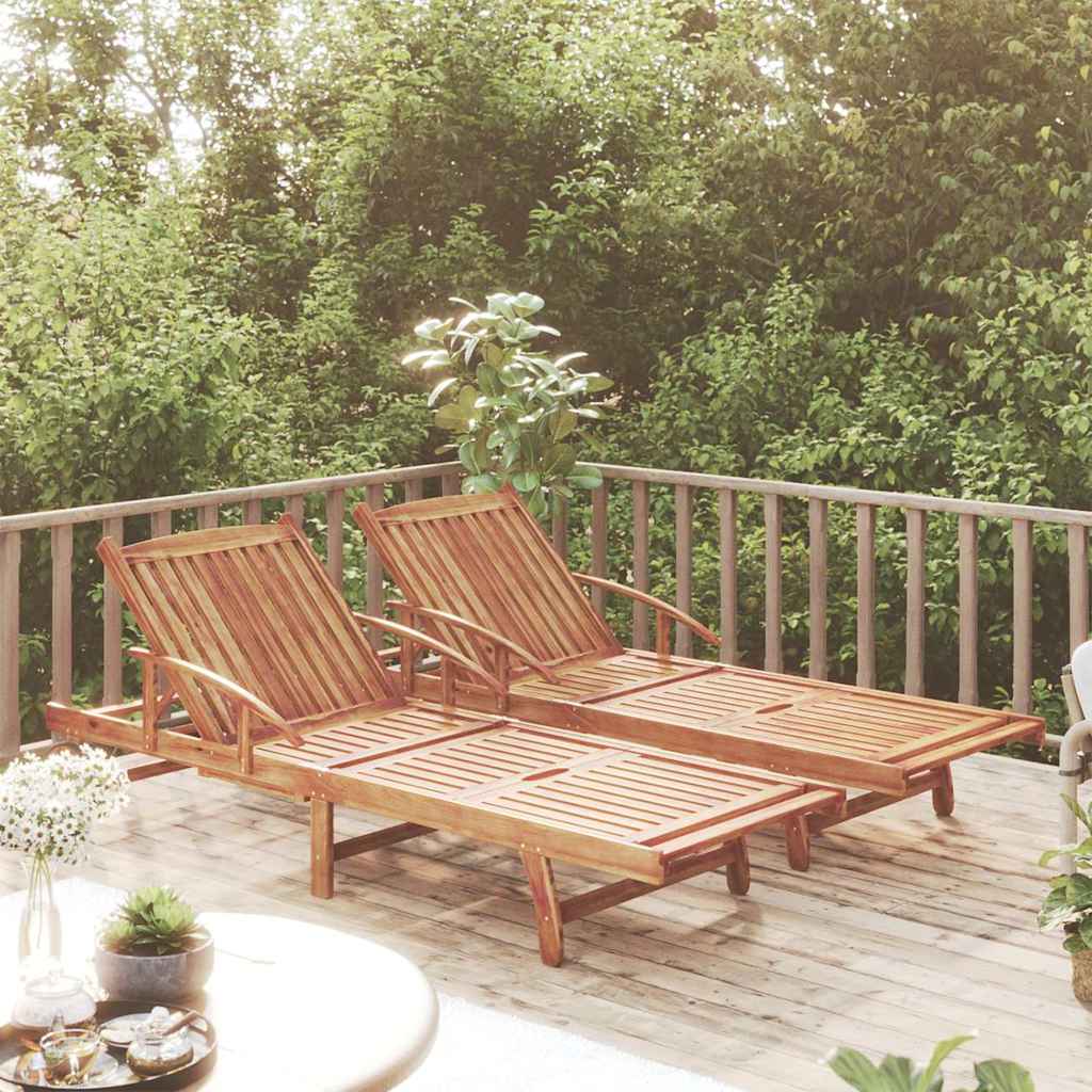 vidaXL Sun Loungers 2 pcs Solid Wood Acacia 1
