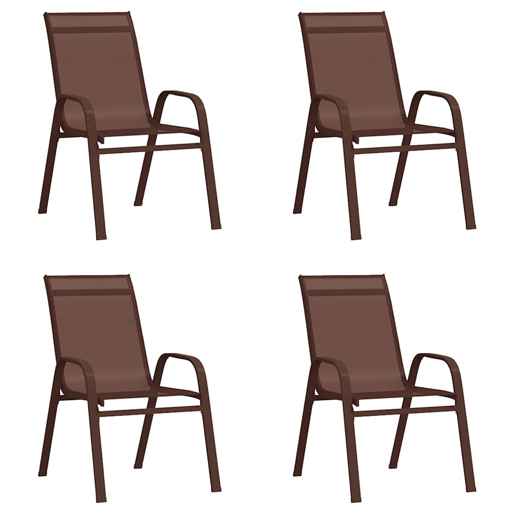 vidaXL 5 Piece Garden Dining Set Brown and Black 3