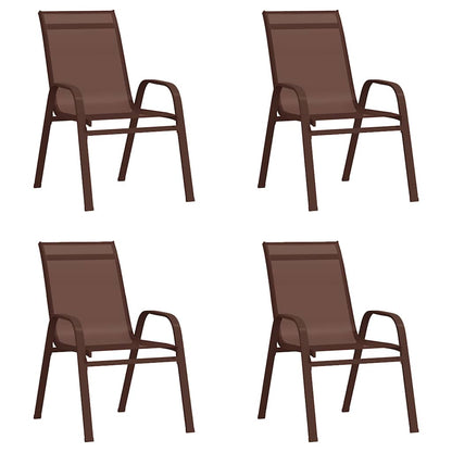 vidaXL 5 Piece Garden Dining Set Brown and Black 3