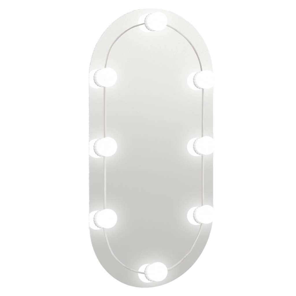 Wall Mirror Lights Glass with LED 80 cm 40 cm Oval
